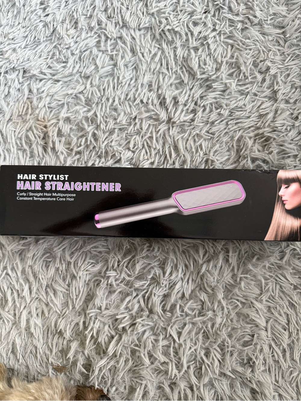 Hair Stylist Pink & Silver Straightening Brush - Sleek Styling